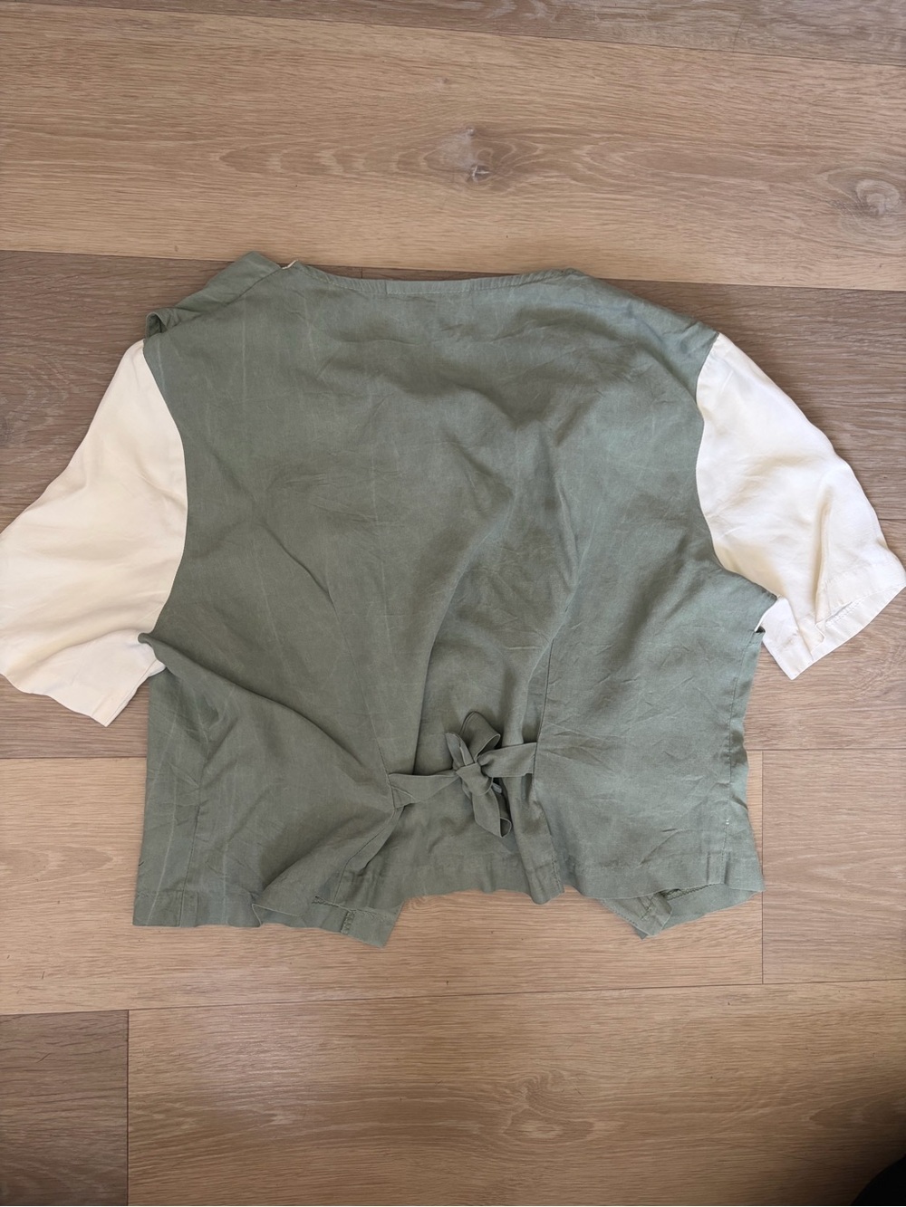 Vintage Très Paquette Garden Graphic Layered Vest Blouse - Picture 2 of 7